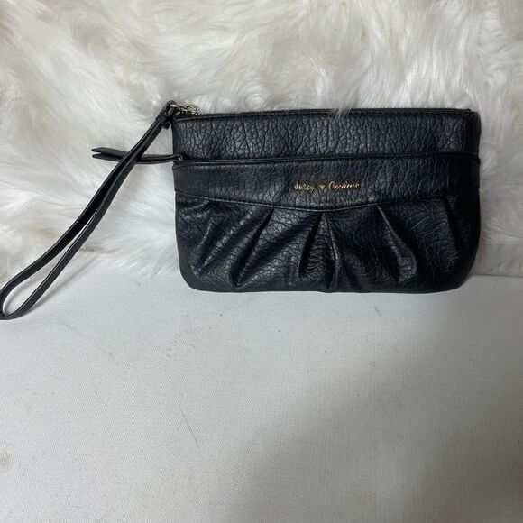 Juicy Couture black wristlet top zipper front zipper with pink lining . - Picture 1 of 10